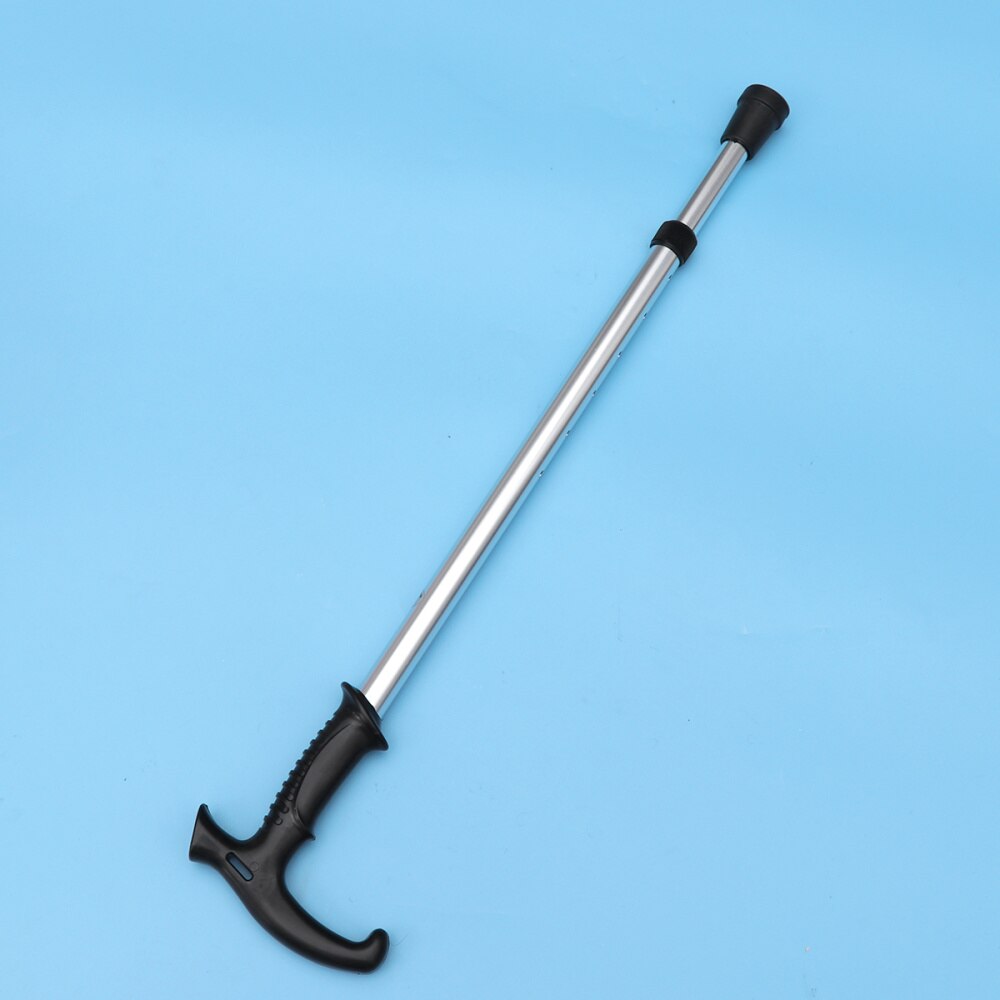 Six-section Telescopic Trekking Pole Walking Cane Aluminium Alloy Anti-skid Adjustable Walking Stick (Brown): Sliver