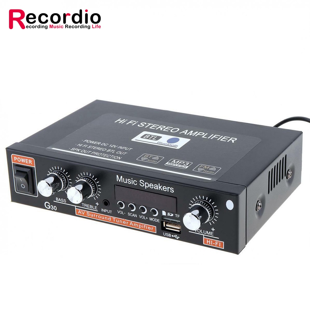 Amplificador Digital de alta fidelidad para coche G30, reproductor de música estéreo con control remoto, Hifi, Bluetooth, GAP-G30 UE/EE. UU.: Default Title