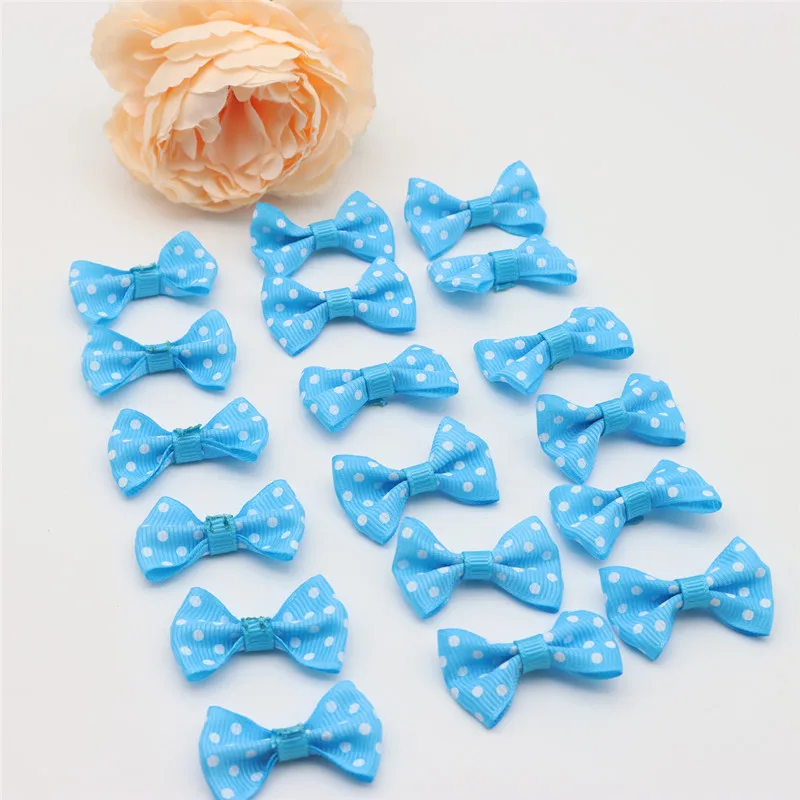 50/100pcs Size 2cmx3.5cm mini polka dot bow waist bow tie clothing diy accessories jewelry small bow tie headwear accessories: Black Nickel / L