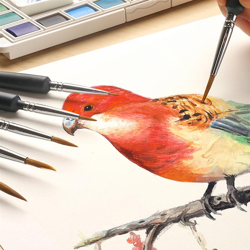 Pelo de comadreja agua brochas de colores pincel dibujo pintura pluma accesorios para los estudiantes adultos