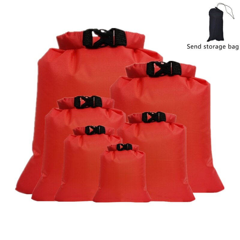 5 st/pack vattentät torrväska pack säck simning forsränning kajakpaddling flodvandring flytväska 1.5l 2.5l 3l 3.5l 5l 8l: Röd