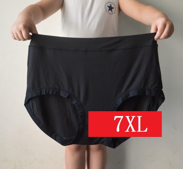 7XL Super large Women's briefs lady's underpants bamboo fiber underwear plus size lingerie high-rise solid underwears 5pcs/lots