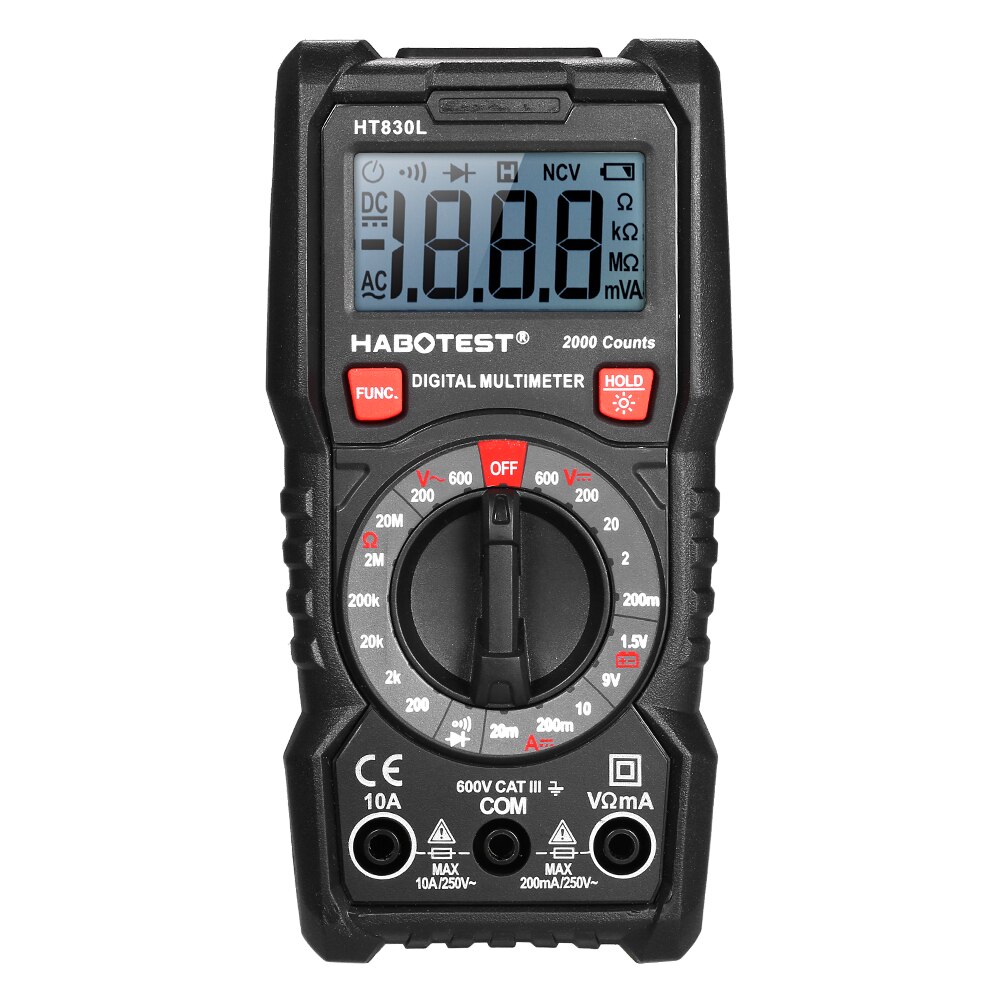 Digitale Multimeter 2000 Counts Portable Multi Meter Voltmeter Amperemeter Ohmmeter Meten Ac Spanning Weerstand Test: Default Title