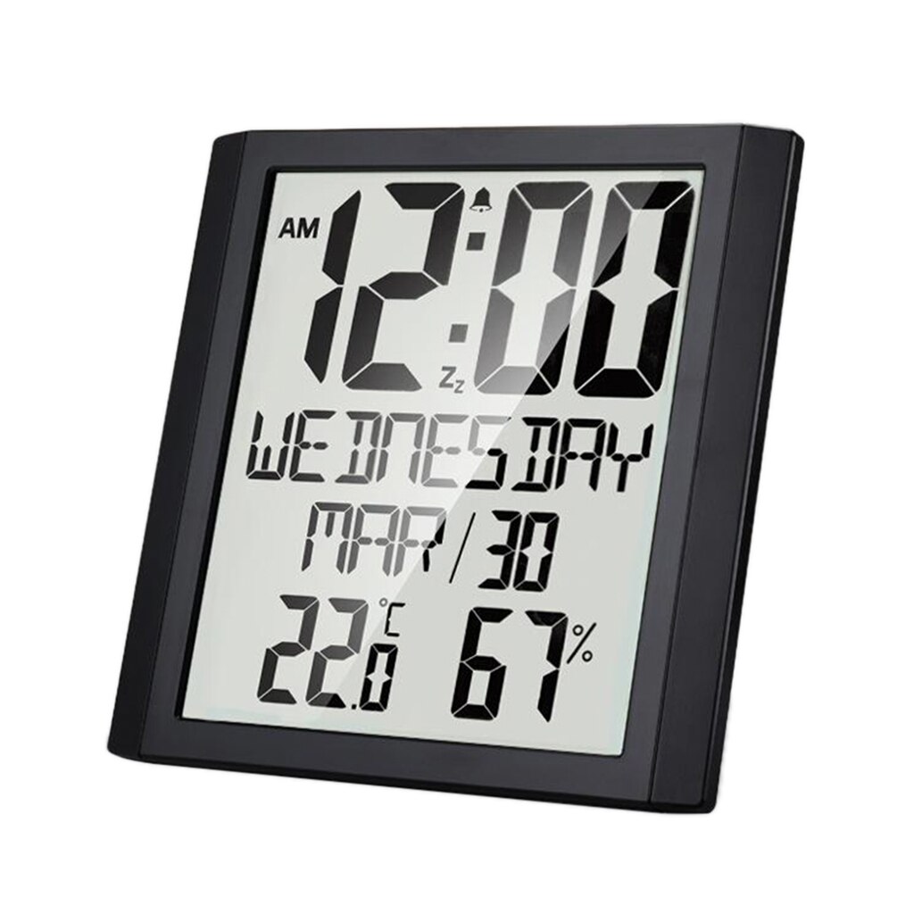Digital Clock Large Screen Display Easy to Read Temperature Humidity Gauge Calendar Reminders for Home Office
