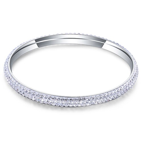 trois rangées cristal Pave bracelets pour les femmes de en acier inoxydable bijoux Bracelet Bracelet: White