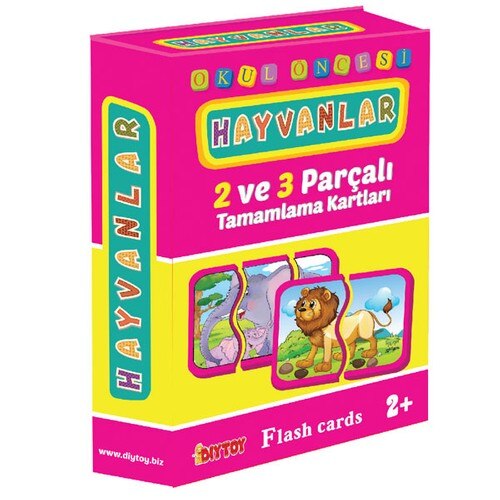 Dıy Toy Preschool Game Animals 2 and 3 Piece Merge Cards