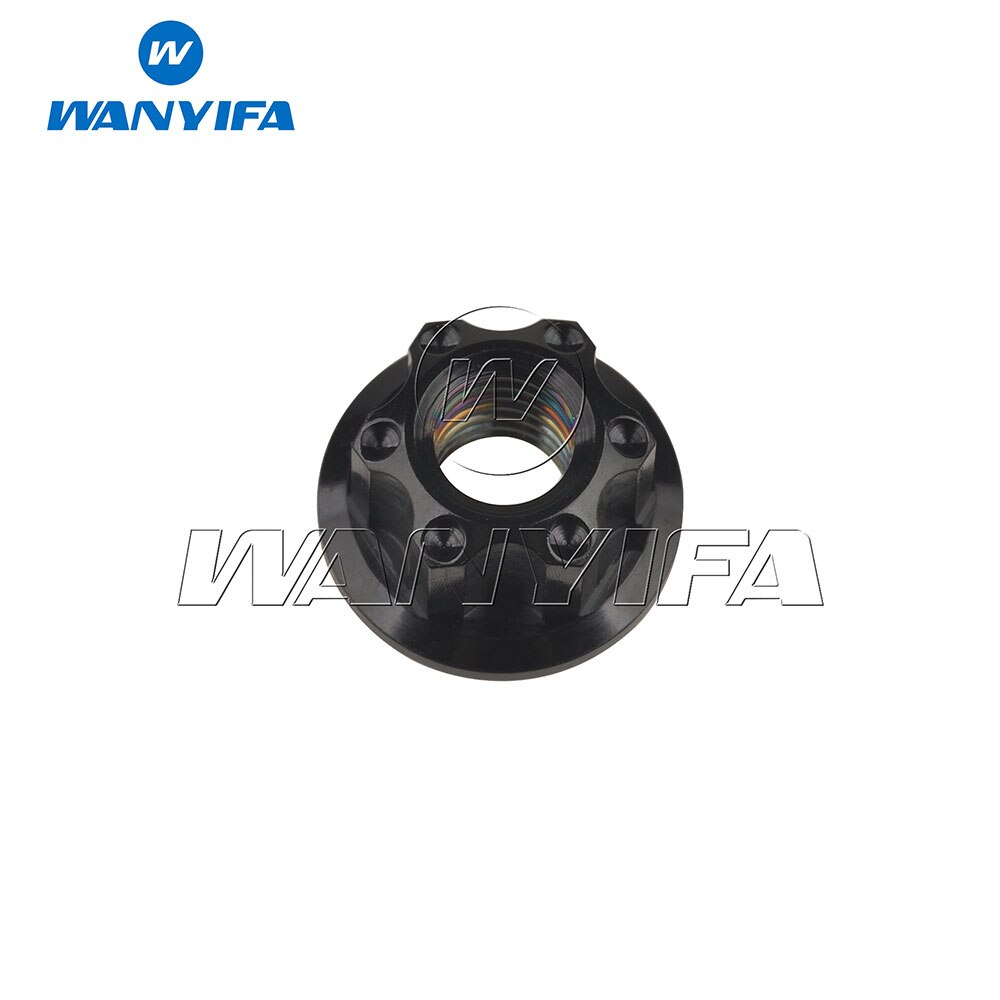 Wanyifa-tuercas de titanio Ti M6 M8 M10, tornillos de tuerca con reborde para accesorios de bicicleta: M6 1.0mm Black