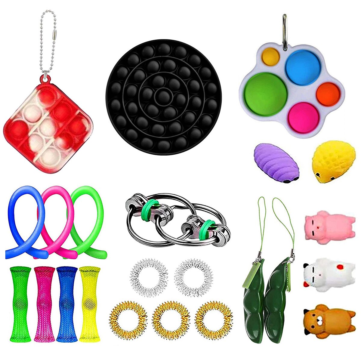 23 Pack Zintuiglijke Fidget Speelgoed Veilig Stress Relief Speelgoed Voor Kids Fidget Stress Speelgoed Push Bubble Fidget Zintuiglijke Speelgoed