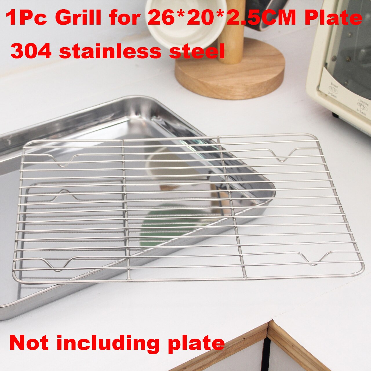 Steamed Vermicelli Roll Plate of 430 304 Stainless Steel Square Plate Water Pans Tray Steamed Flour with Flat Plate of Food Dish: 304 Grill 2