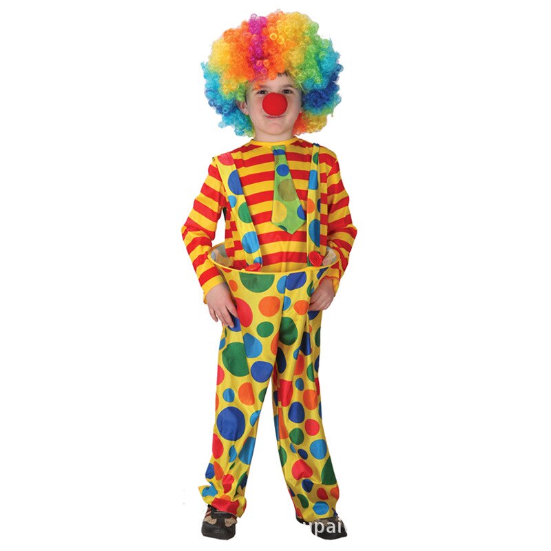 Barn barn morsom stålring sirkus klovnekostyme for gutter halloween karneval maskerade mardi gras festantrekk jul