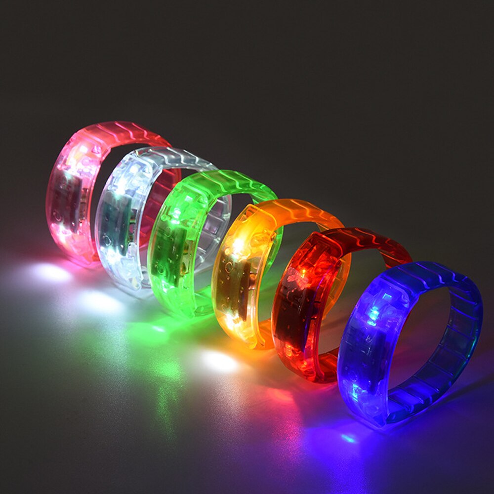 20 piezas Rave Control de voz pulseras Led luminosa pulsera brillante juguetes para los niños Festival suministros para