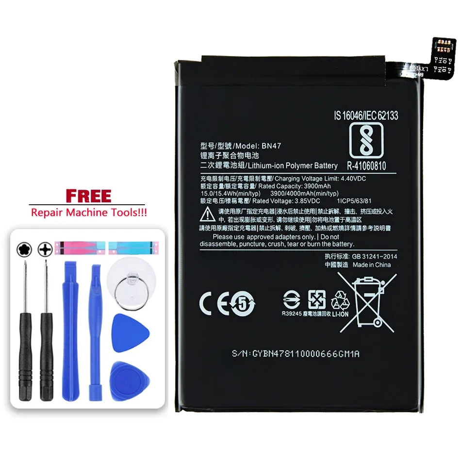 Bateria BN47 do Xiaomi Redmi 6 Pro 6Pro Mi A2 Lite Bateria Batterie + bezpłatne narzędzie