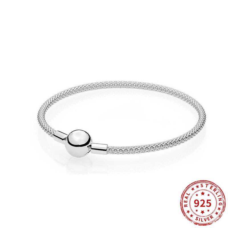 Bracciale Monment in argento sterling 925 con fibbia rotonda in argento sterling 2021 adatto per gioielli da donna con bracciale Pan bead originale: 2 / 21cm