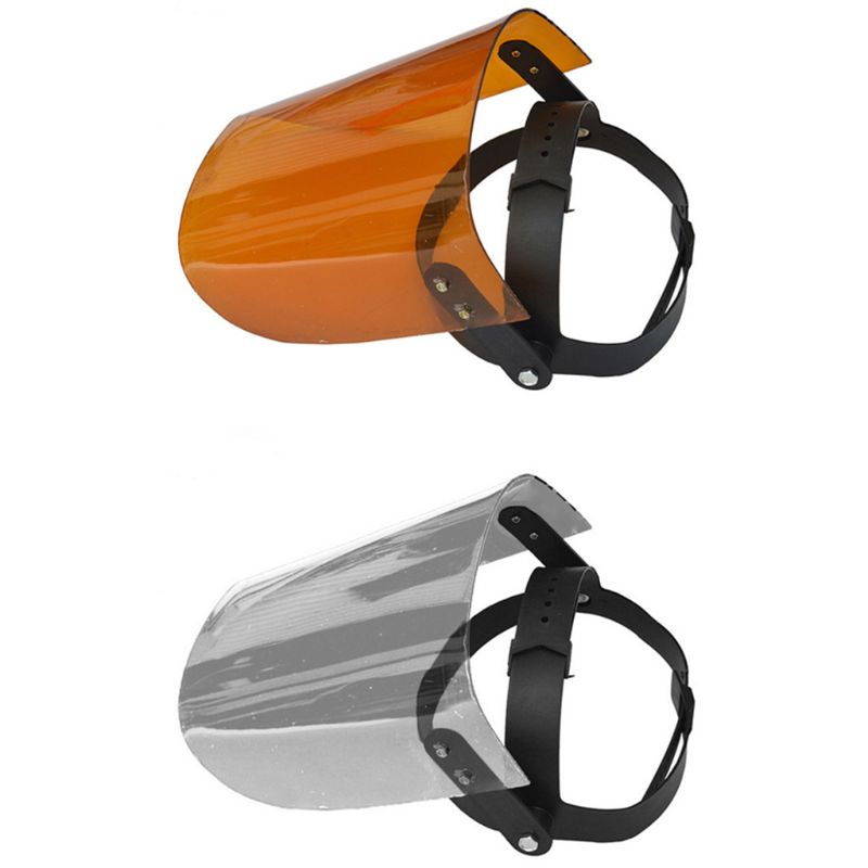 Clear/Brown Welding Face Shield Head-Mounted Electrician Protective Splash Proof Dust Mask for Welding Machine / Cutter