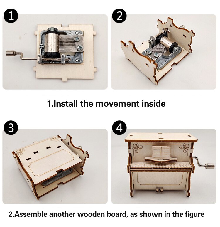 DIY technologie kleine productie hand geassembleerd acht tone box hand muziek piano kinderen dag items