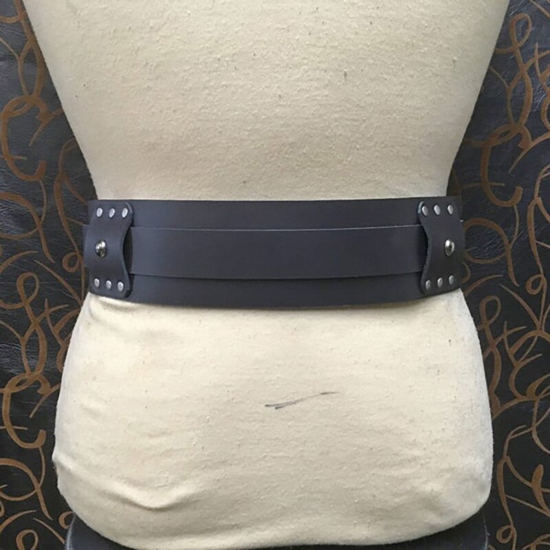 Cinturón de cuero ancho estilo gladiador gótico Vintage para adultos, correa de cintura extraíble, Estilo Vintage Steampunk, SCA, Medieval, Norman, Victoriano
