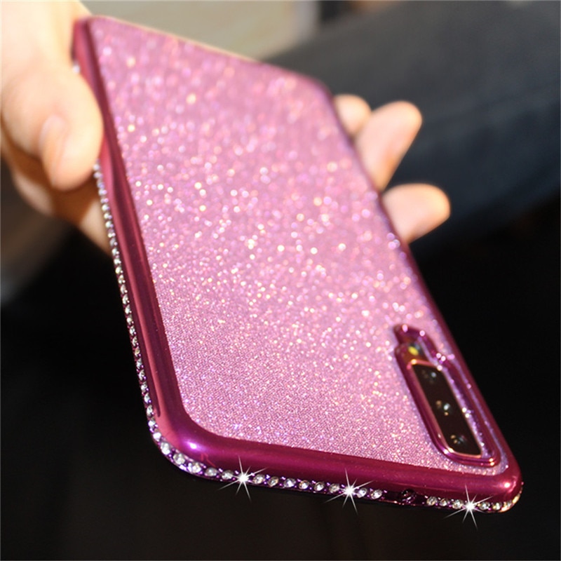 3D Strass Zachte Case Voor Xiaomi Redmi Note 7 8 Pro Gevallen Glitter Coque Voor Xiomi Redmi 7A Note 7 pro Redmi7A Redmi7 Tpu Cover: Redmi Note 7 / Paars