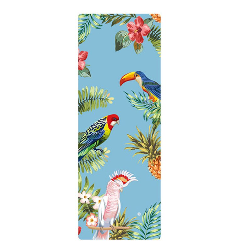 Bedruckte yogamatte aus naturkautschuk-wildleder, 183*68*1.5mm rutschfeste, umweltfreundliche übungsmatten für pilates, tanz, fitness und yoga: Vogel