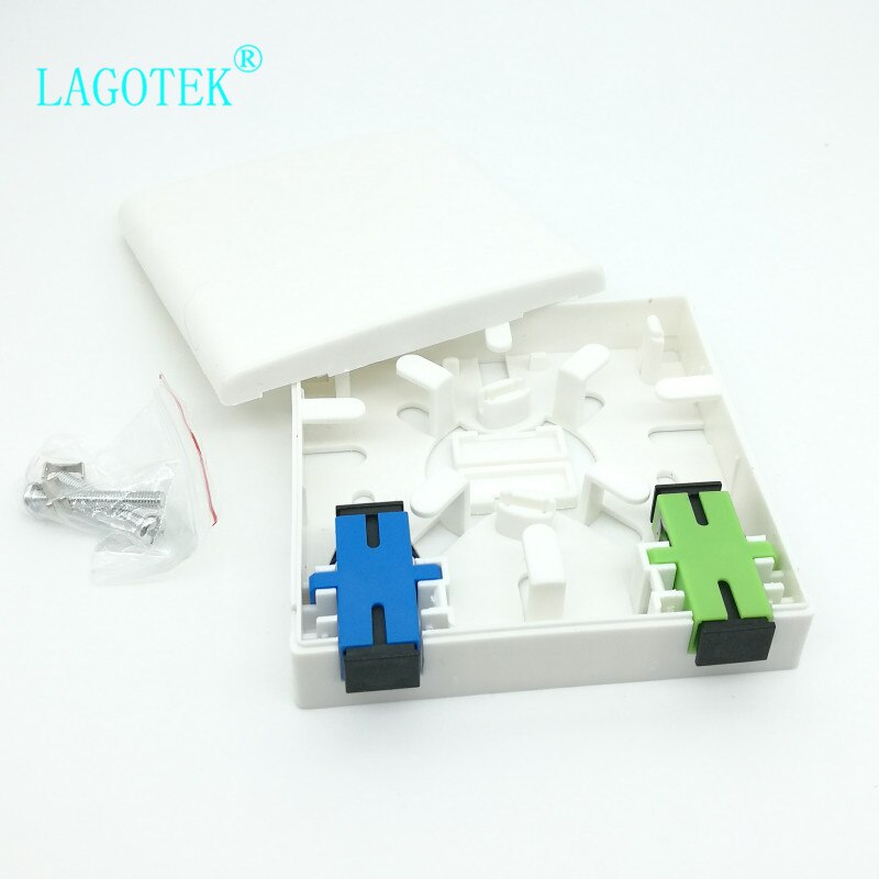 5pc/lot FTTH Terminal Box with SC Adapter 86-type PVC Junction Box Wall Mount Desktop Terminal Panel Fiber Optic Termination Box