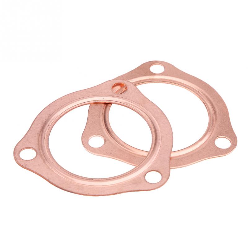 For SBC BBC 302 350 454 2pcs 2 5inch Copper Header Exhaust Collector Gaskets Reusable Exhaust Gauges