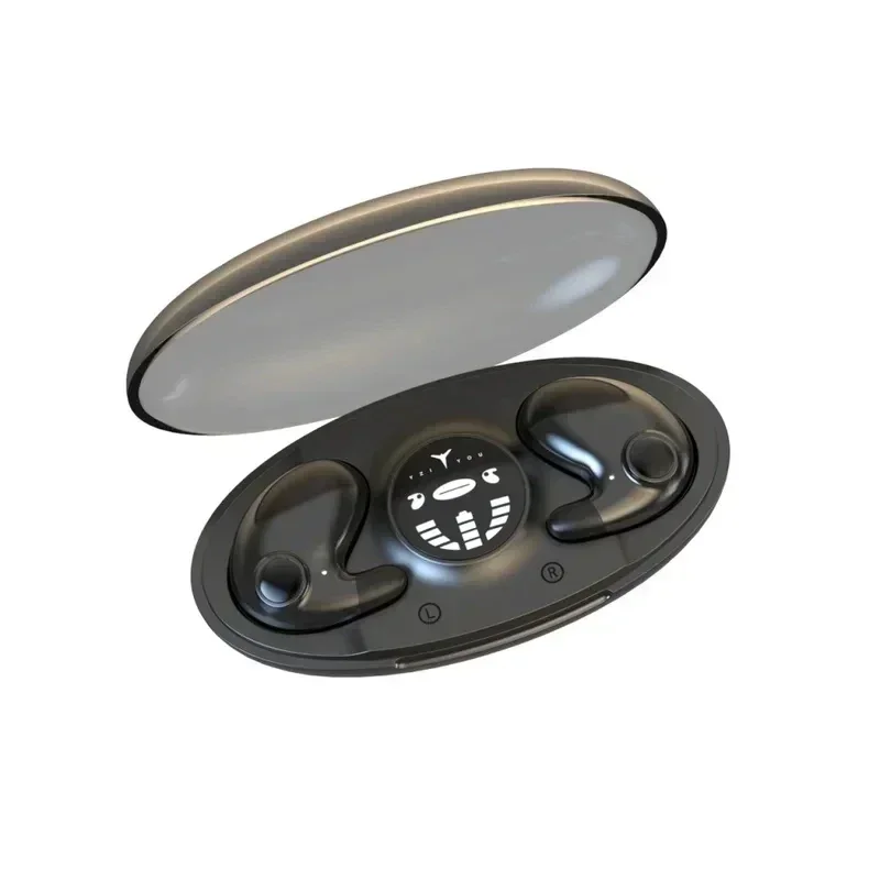 Invisible Sleep Wireless Earphone TWS Bluetooth 5.3 Headphones Hidden Earbuds IPX5 Waterproof Noise Reduction Sports Headset: black