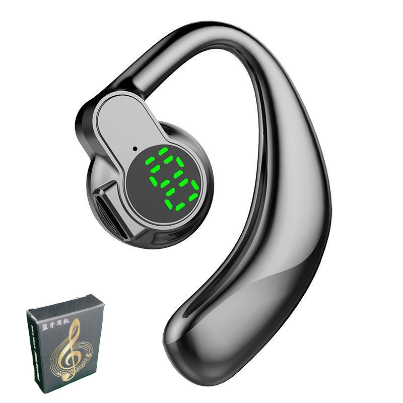 Cuffie bluetooth wireless monoauricolare con display digitale e microfono, batteria a lunga durata per sport, sonno e musica.: Bianco