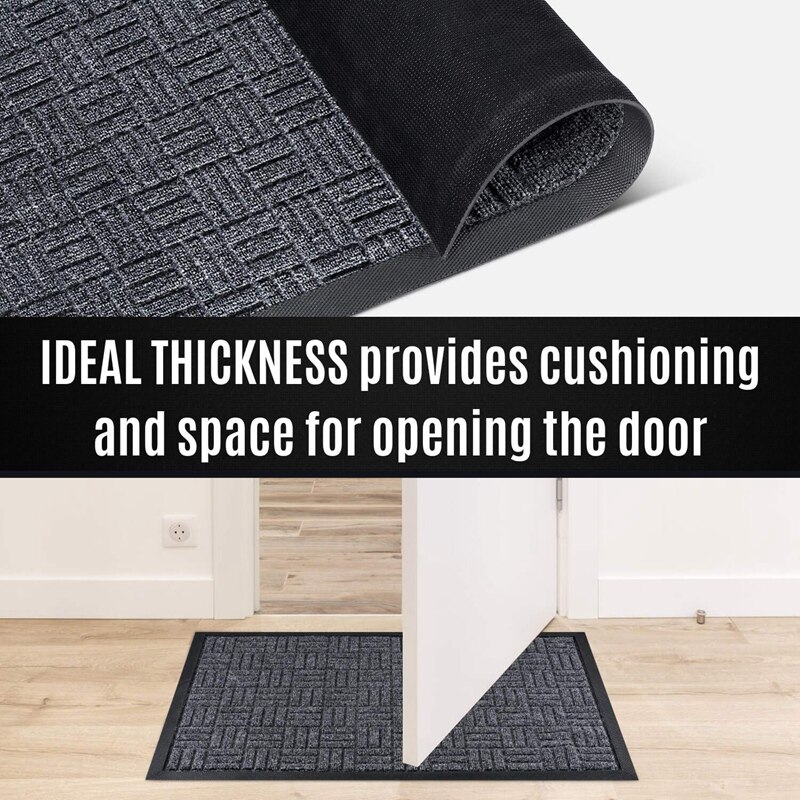 Front Door Mats, 45x75 cm, All Weather Entry and Back Yard Door Mat, Indoor and Outdoor Safe, Non-Slip Rubber Backing, Absorbent