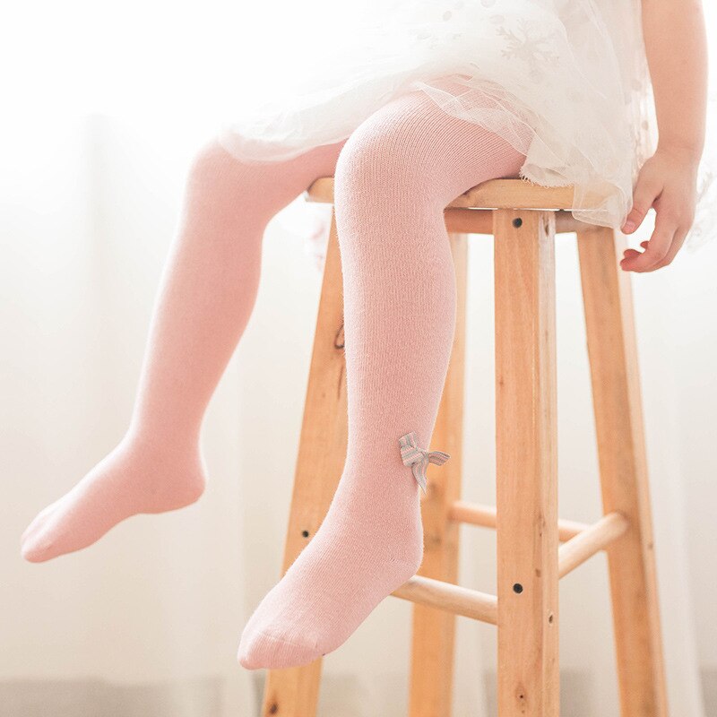 Lente En Herfst Boog Kinderen Panty Zacht En Comfortabel Gebreide Baby Meisje Baby Leuke Baby Leggings: pink