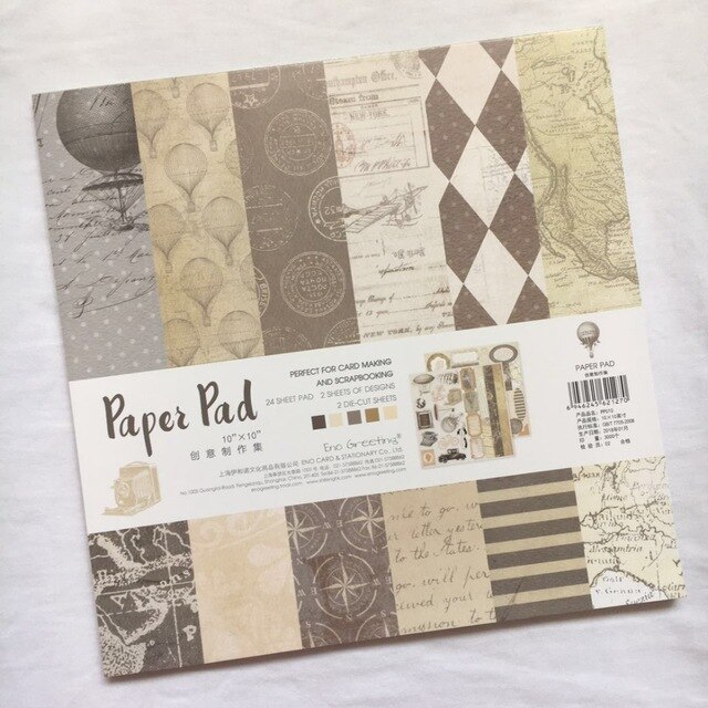 Pack Papier Scrapbooking - 25.5cm - 26 Feuilles - Fleurs Papillon Fond - DIY Motifs Créatifs: 010