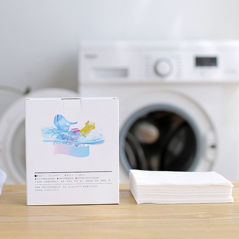 24pcs/box Color Absorption Sheet Washing Machine Mixed Protection Anti Staining Clothes Laundry Paper Supplies Dyeing Proof