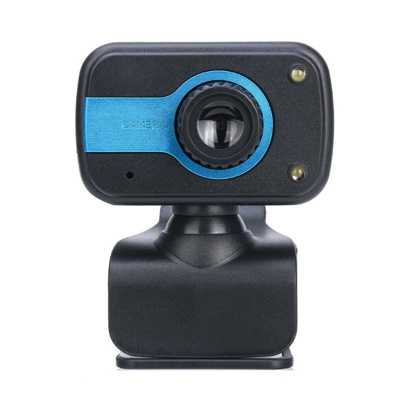 Giratorio de alta definición Webcam de PC portátil computadora de escritorio USB Digital cámara Mic: Azul