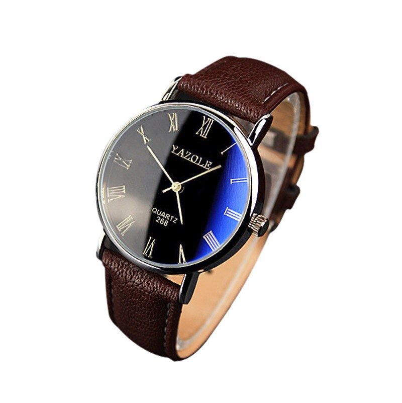 Yazole quartz ur casual relogio masculino luksus ur herre mærke armbåndsur relojes herre business ur: Brun
