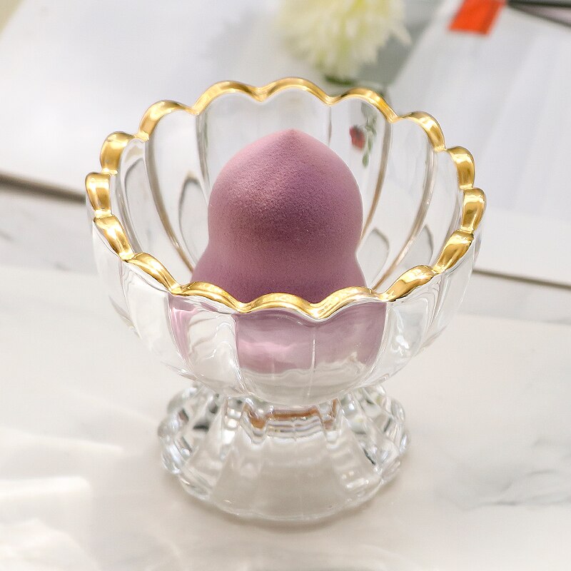 Glazen cosmetische opbergdoos badkamer bureau kroon schoonheid ei bladerdeeg sleutel horloge sieraden lippenstift make-up organizer rek kandelaar