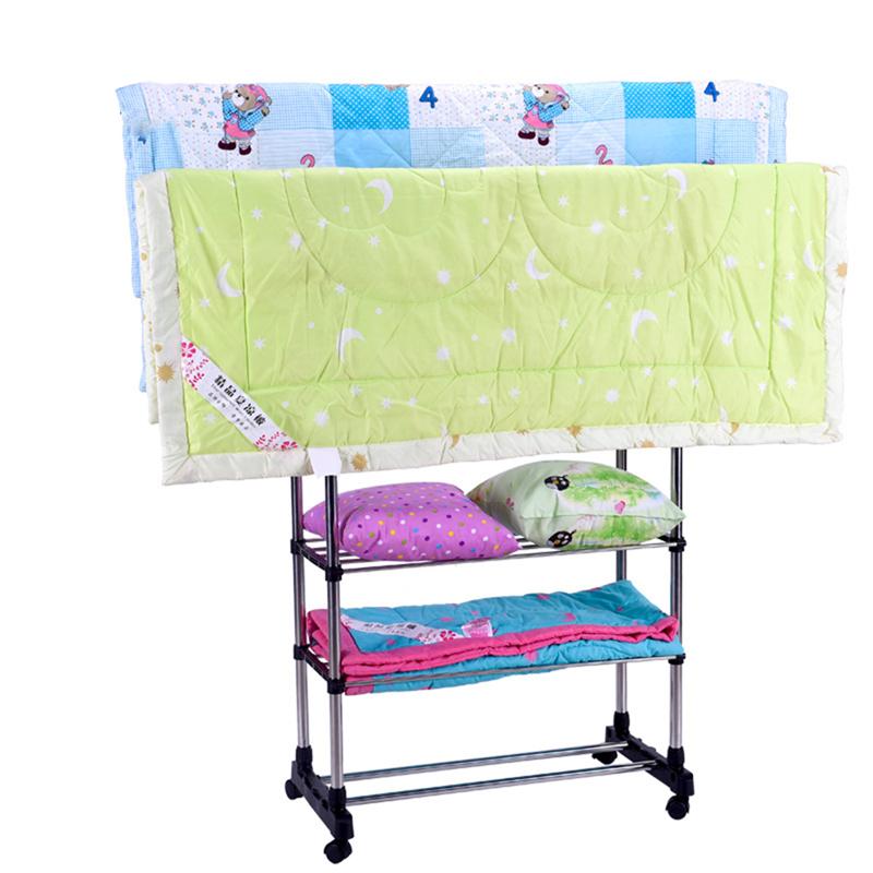 Heavy Duty Double Rail Adjustable Telescopic Rolling Clothing and Garment Rack Portable Hanger on Wheels (Silver)