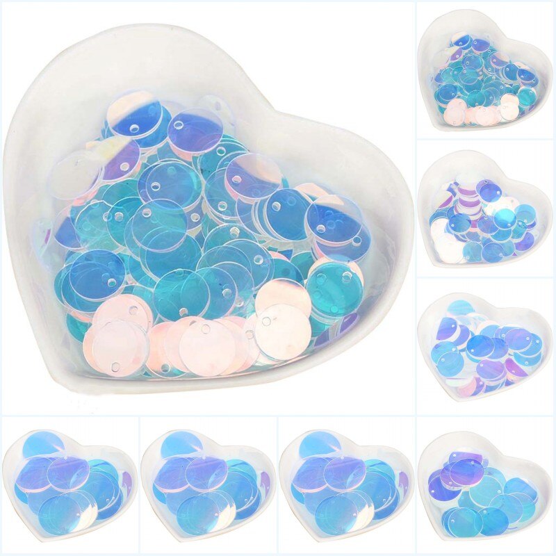 Transparante blauwe pailletten pailletten 25mm platte ronde losse pvc pailletten diy naaien bruiloft knutselen bruiloft kleding accessoires 20g