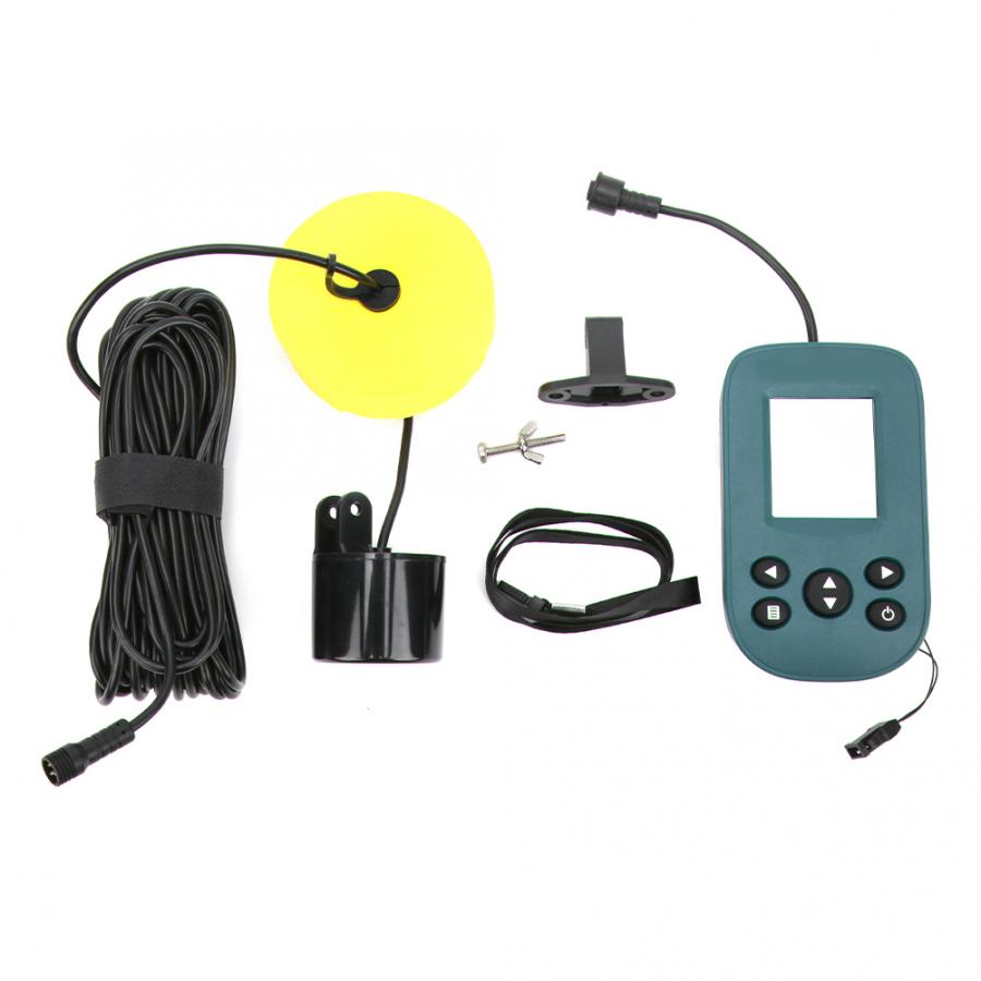 Fish Finder Water Depth Temperature Fishfinder with Wired Sonar Sensor Transducer Echo Sounder Alarm 0.6-100m Depth Fishfinder
