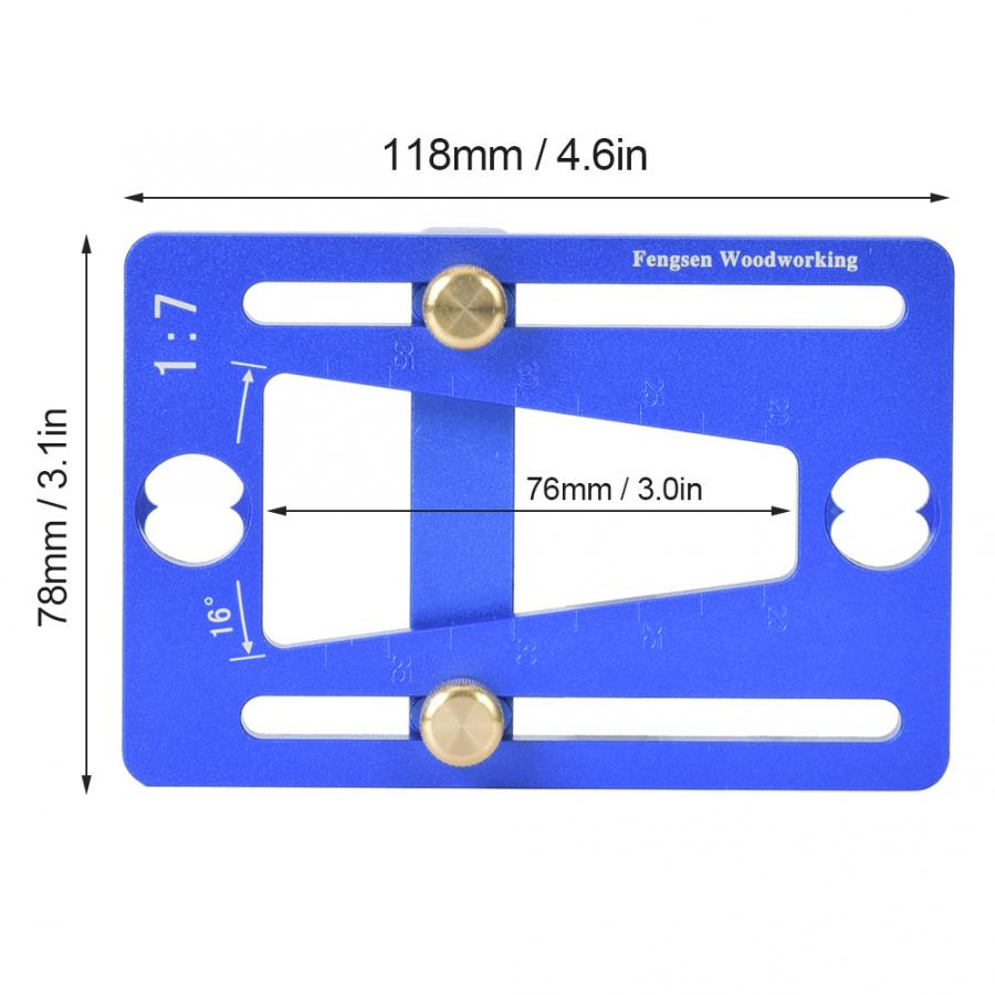 Dovetail Marker Woodworking Dovetail Guide Template Adjustable 1:7 Wood Joint Gauge Aluminum Alloy Carpenter Tools