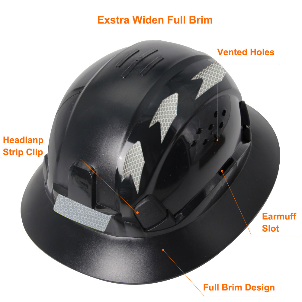 CE Full Brim Safety Helmet with Reflective Sticker Construction Hard Hat Protective Working ANSI Rescue Cap for Engineer