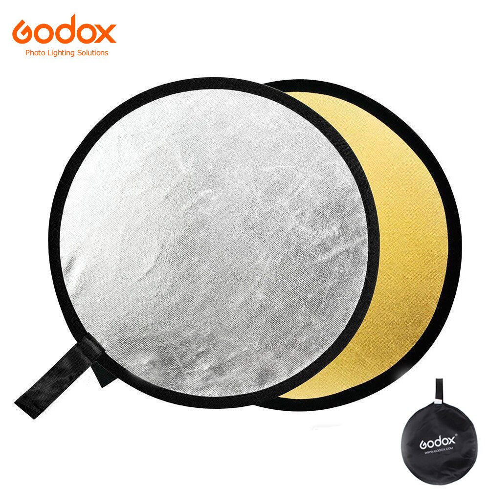 Godox 2 In 1 60Cm 23 Inch Ronde Flash Studio Opvouwbare Refletor Light Disc Zilver Goud Riflettore Reflector