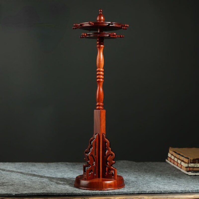 Rotating Disc Calligraphy Brush Holder Solid Wood Pen Holder 11 Hangers Traditional Calligraphy Chinese Ink Painting Brush Stand: E