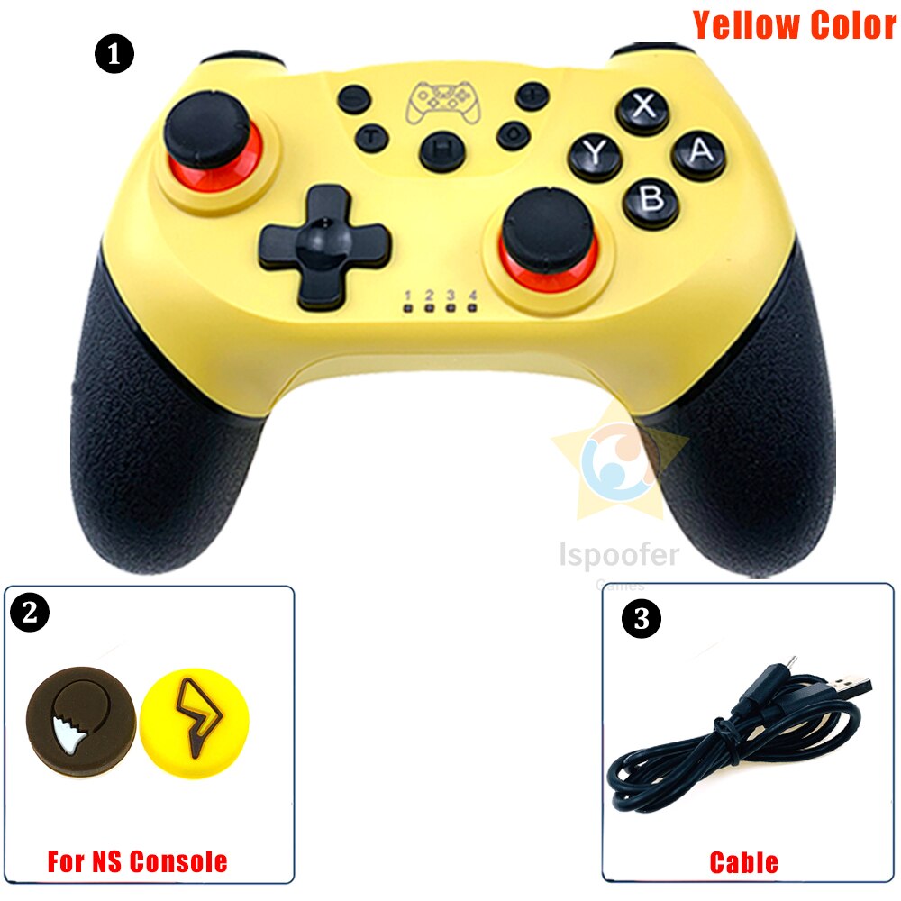 Wireless Bluetooth Gamepad For Nintend Switch Pro NS-Switch Pro Game Joystick Console for Switch Control with 6-Axis Handle: Yellow 3IN1