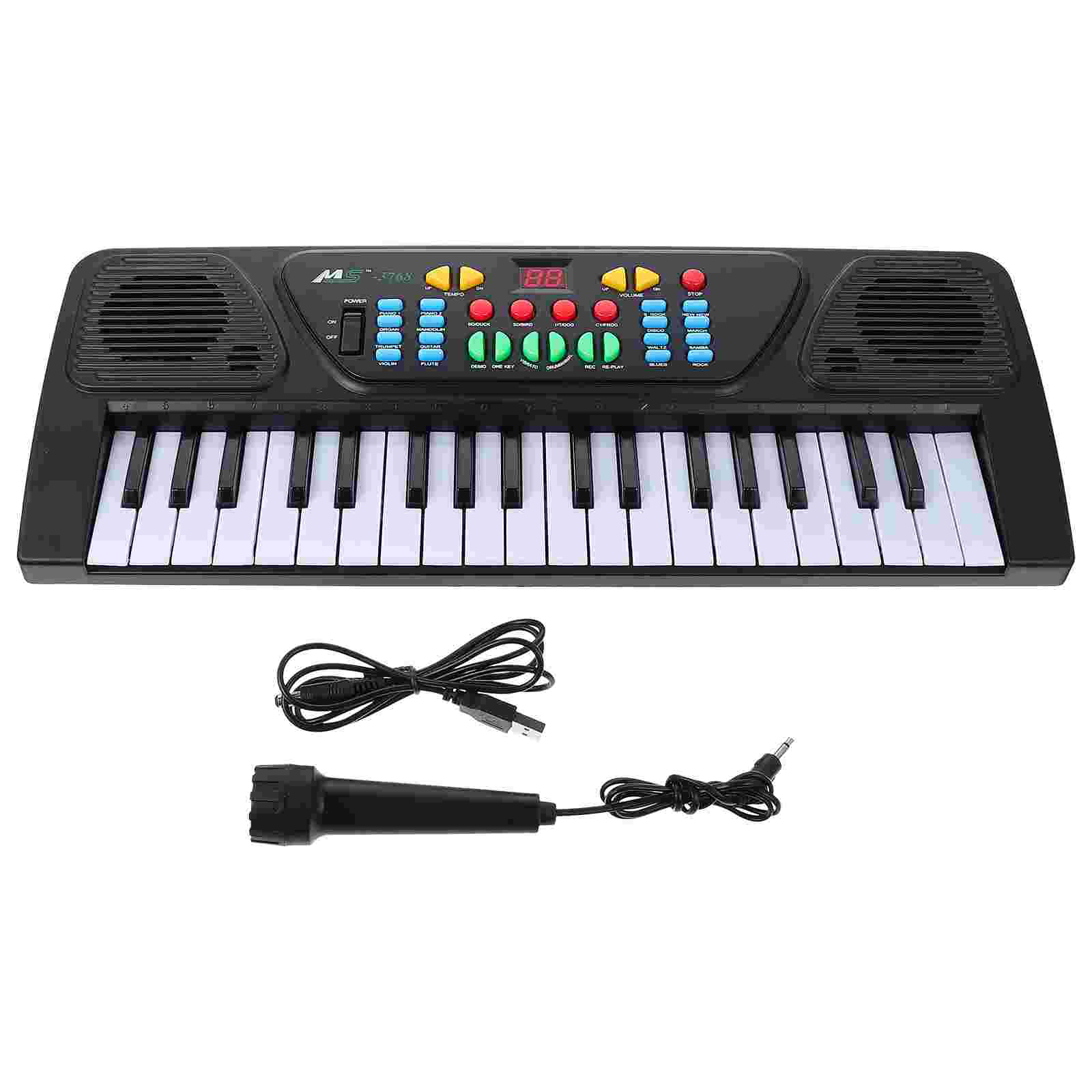 1Set Simulation Piano Multi-functional Children Piano (Black): Default Title