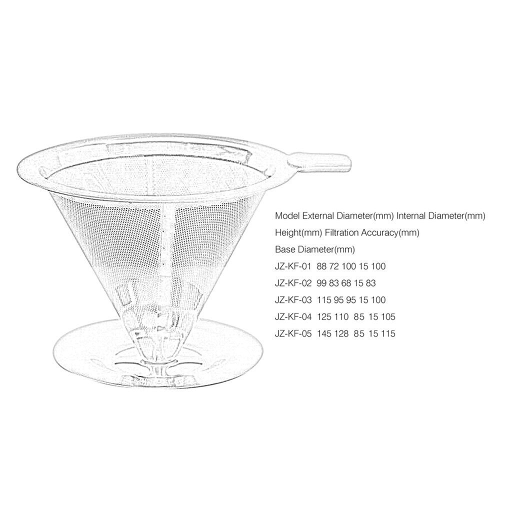 Stainless Steel Reusable Coffee Filter Holder Sets Brew Drip Cone Coffee Strainer Funnel Metal Mesh Coffee Tea Maker Basket