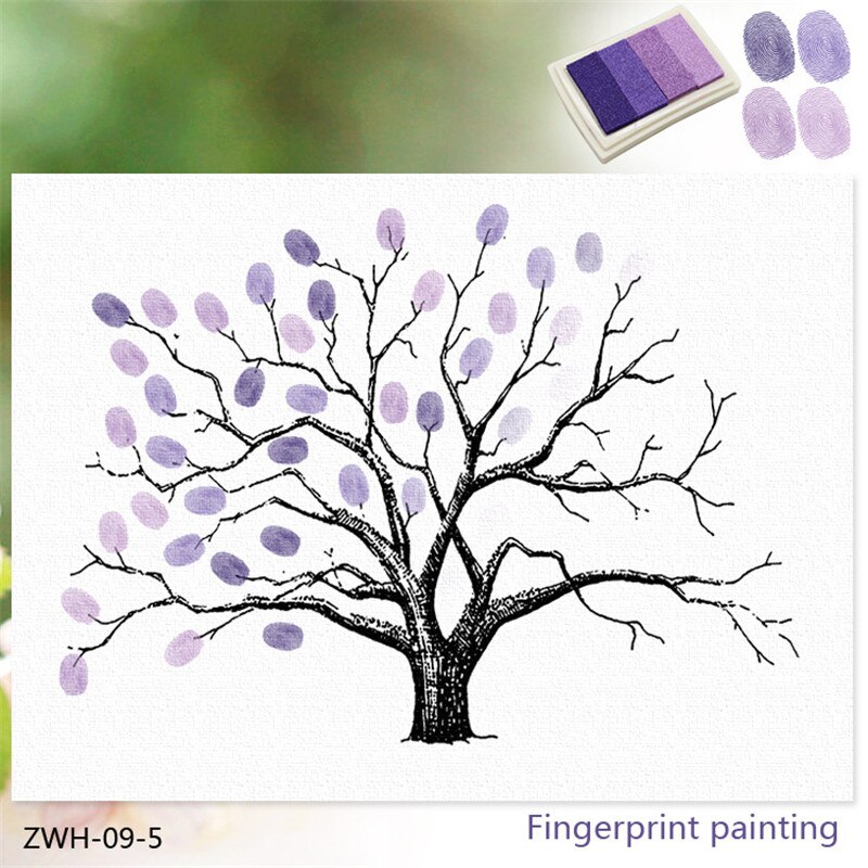 30*40cm Fingerprint Signature Guest Book for Wedding Party My First Holy Communion Sign Book Girls Boys Baptism No frame: PURPLE