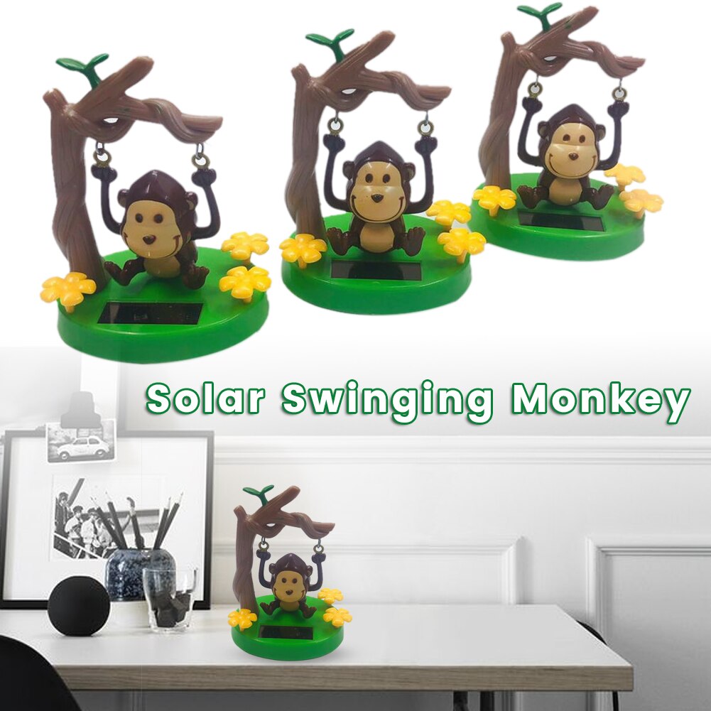 Jouet de singe animé à énergie solaire, 1 pièce, danse, Animal mignon, balançoire, accessoires de style intérieur de voiture, décoration de voiture, jouets pour enfants,