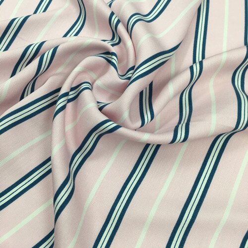 Tela de rayón fino para mujer, tejido con estampado de rayas de Color, a la , para vestido, novedad de 2022: 1