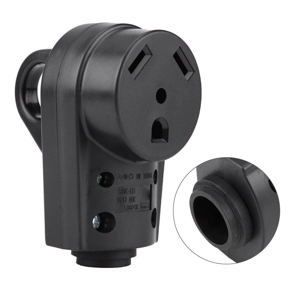 RV Replacement 30 AMP Receptacle Electrical Female Plug Adapter with Easy Grip Handle Led Interior Lights