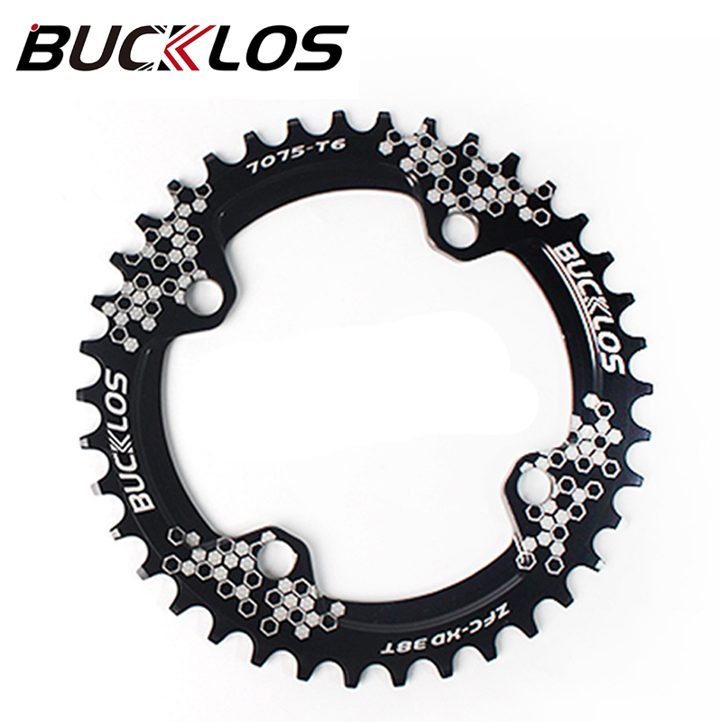 Bucklos 104bcd fahrrad kettenblatt 30t-42t runde ovale fahrrad kettenrad Aluminium schmale breite kettenring Mountainbike teile: Schwarz / 36T