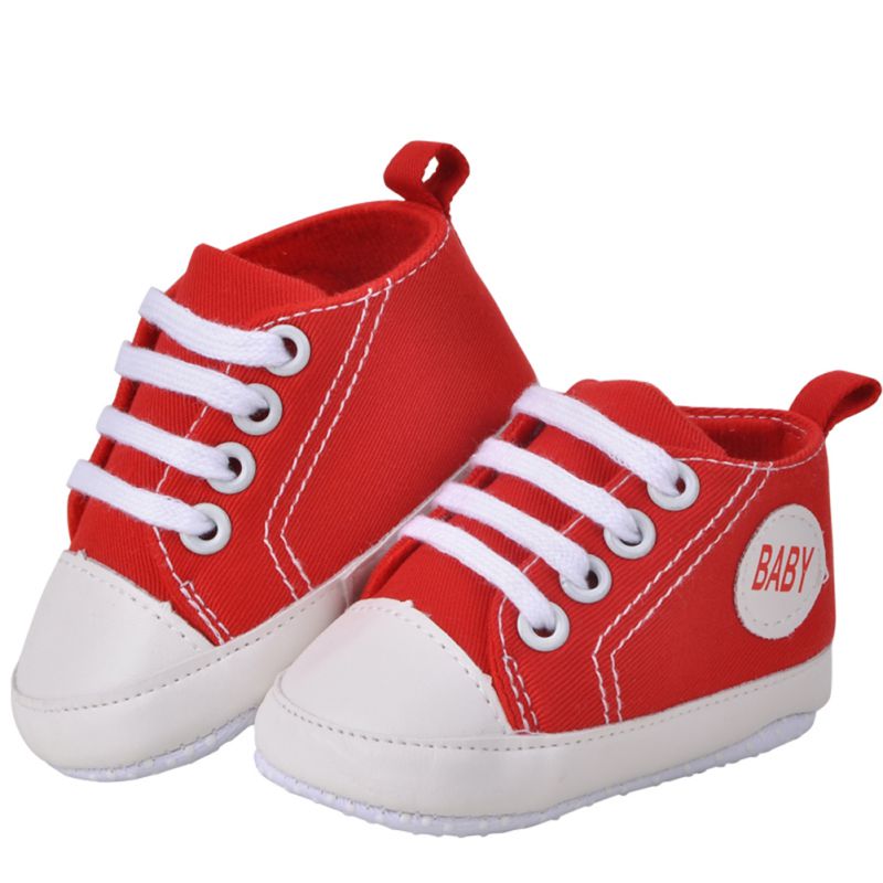 Pris børn børn drenge og piger sko sneakers sapatos baby infantil bebe blød bund first walkers: Rød / 1