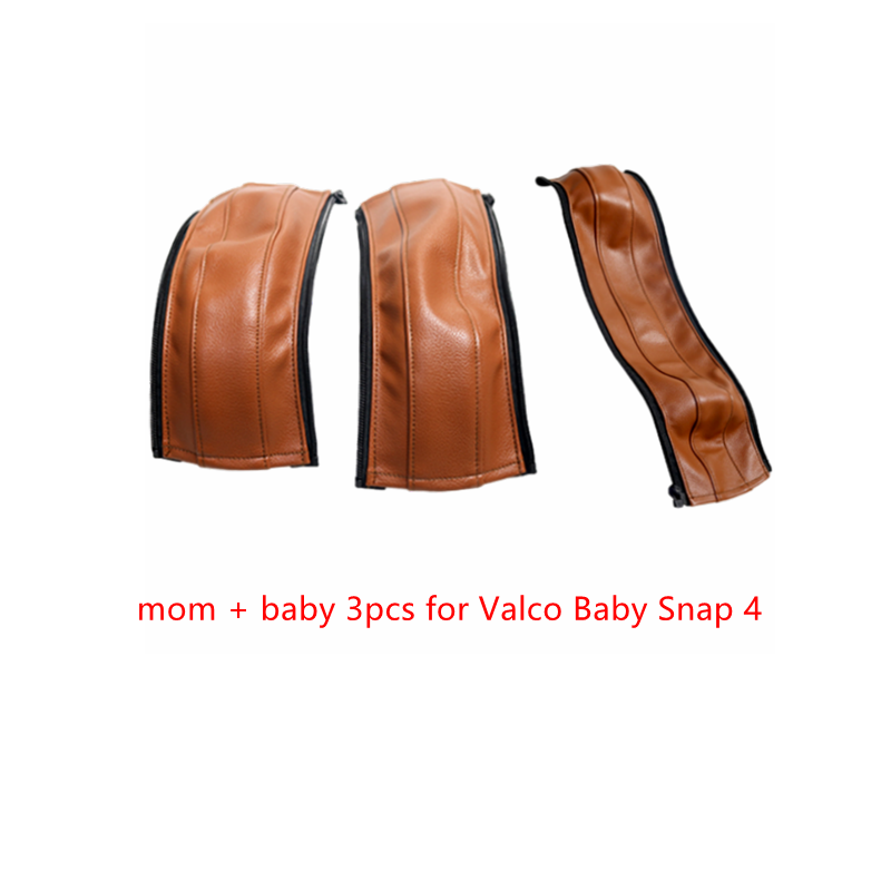 Skinnhåndtak beskyttelsestrekk passer for valco baby snap 4 barnevogn barnevogn stang erme koffert armlen trekk barnevogn tilbehør: Mombaby 3 stk brun